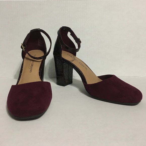 Christian Siriano Shoes - Burgundy ankle strap d’orsay heels size 5.5
